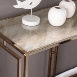 Glenshippe Faux Marble Console Table Champagne - Aiden Lane -Console Tables Sales unnamed file 3254