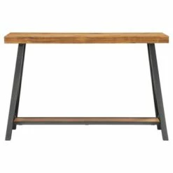 Lanshire Rustic Industrial Metal & Wood Entry Console Table - Inspire Q Brown