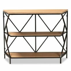 Logan Metal 3 Tier Console Table Brown/Black - Baxton Studio