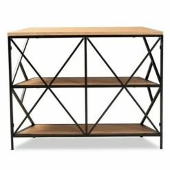 Logan Metal 3 Tier Console Table Brown/Black - Baxton Studio -Console Tables Sales unnamed file 3262