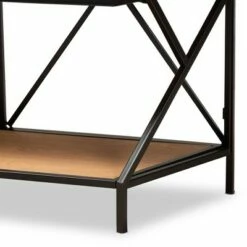 Logan Metal 3 Tier Console Table Brown/Black - Baxton Studio -Console Tables Sales unnamed file 3263