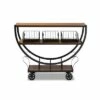 Frieda Industrial Farmhouse Wood and Black Metal Console Cart Walnut Brown - Baxton Studio -Console Tables Sales unnamed file 3266