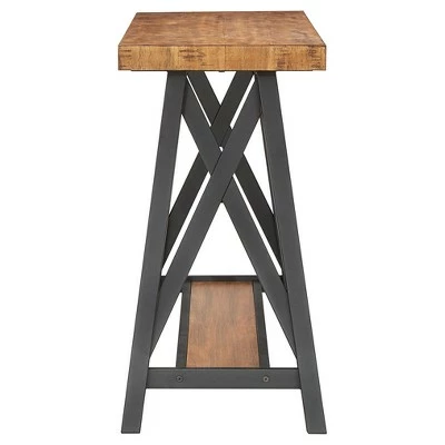 Lanshire Rustic Industrial Metal & Wood Entry Console Table - Inspire Q Brown 4 Lanshire Rustic Industrial Metal & Wood Entry Console Table - Inspire Q Brown - Image 2