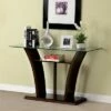 Mellie Modern Flared Glass Top Sofa Table Dark Cherry - HOMES: Inside + Out -Console Tables Sales unnamed file 3292