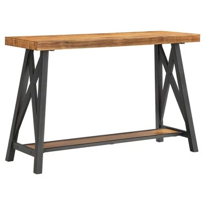 Lanshire Rustic Industrial Metal & Wood Entry Console Table - Inspire Q Brown 9 Lanshire Rustic Industrial Metal & Wood Entry Console Table - Inspire Q Brown - Image 7
