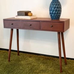 Decor Therapy Mid Century Three Drawer Wood Console Table - Décor Therapy Walnut -Console Tables Sales unnamed file 3355
