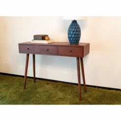 Decor Therapy Mid Century Three Drawer Wood Console Table - Décor Therapy Walnut -Console Tables Sales unnamed file 3356