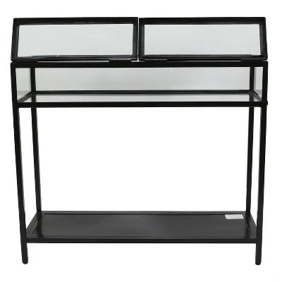 Decor Therapy Claira Glass and Metal Console Table Black - Décor Therapy 3 Decor Therapy Claira Glass and Metal Console Table Black - Décor Therapy