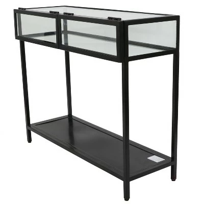 Decor Therapy Claira Glass and Metal Console Table Black - Décor Therapy 4 Decor Therapy Claira Glass and Metal Console Table Black - Décor Therapy - Image 2