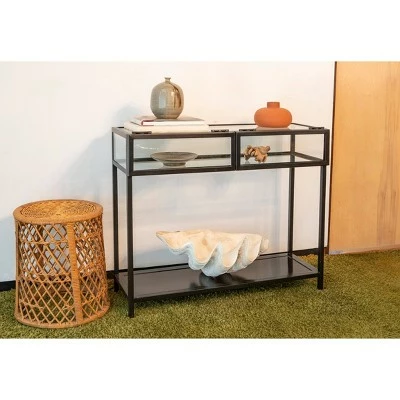 Decor Therapy Claira Glass and Metal Console Table Black - Décor Therapy 10 Decor Therapy Claira Glass and Metal Console Table Black - Décor Therapy - Image 8