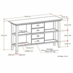 Mansfield Console Sofa Table - WyndenHall Distressed Gray -Console Tables Sales unnamed file 342