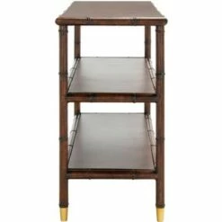 Tudor 2 Shelf Console Table - Dark Brown/Gold - Safavieh -Console Tables Sales unnamed file 349