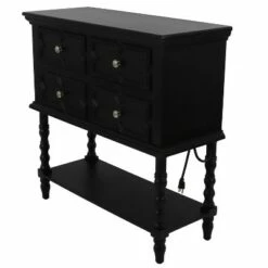 Decor Therapy Mona Four Drawer Console Table - Décor Therapy White