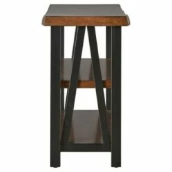 Hartwell Living Edge Rustic Industrial Console Table - Brown - Inspire Q