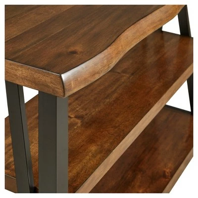 Hartwell Living Edge Rustic Industrial Console Table - Brown - Inspire Q 4 Hartwell Living Edge Rustic Industrial Console Table - Brown - Inspire Q - Image 2