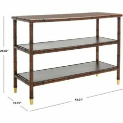 Tudor 2 Shelf Console Table - Dark Brown/Gold - Safavieh -Console Tables Sales unnamed file 352