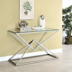 Justi Glass Top Sofa Table - miBasics Gold Plating