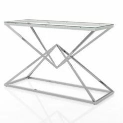 Justi Glass Top Sofa Table - miBasics Gold Plating -Console Tables Sales unnamed file 3557