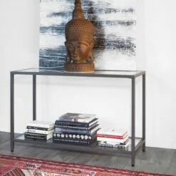 Studio Designs Home Camber Modern Glass Console Table 47" - Studio Designs Gold -Console Tables Sales unnamed file 3564