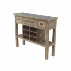 Olivia & May Farmhouse Wooden Wine Console with Drawers Brown - Olivia & May -Console Tables Sales unnamed file 3578