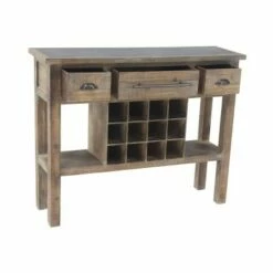 Olivia & May Farmhouse Wooden Wine Console with Drawers Brown - Olivia & May -Console Tables Sales unnamed file 3581