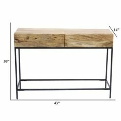 Mango Wood and Metal Console Table Natural Oak - The Urban Port 12 Mango Wood and Metal Console Table Natural Oak - The Urban Port -Console Tables Sales unnamed file 3585