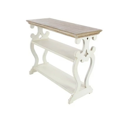 Olivia & May Farmhouse Wood Console Table White - Olivia & May 4 Olivia & May Farmhouse Wood Console Table White - Olivia & May - Image 2