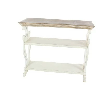 Olivia & May Farmhouse Wood Console Table White - Olivia & May 6 Olivia & May Farmhouse Wood Console Table White - Olivia & May - Image 4