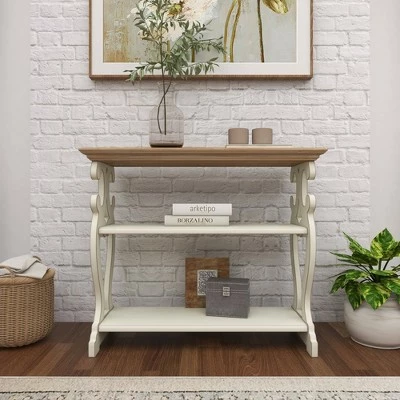 Olivia & May Farmhouse Wood Console Table White - Olivia & May 11 Olivia & May Farmhouse Wood Console Table White - Olivia & May - Image 9