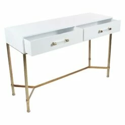 Metal and Wood Rectangular Console Table White - Olivia & May -Console Tables Sales unnamed file 3731