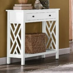 32" Middlebury Wood Console Table with 4 Drawers White - Alaterre Furniture -Console Tables Sales unnamed file 3737