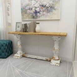 Olivia & May Vintage Wood Console Table White - Olivia & May -Console Tables Sales unnamed file 3797