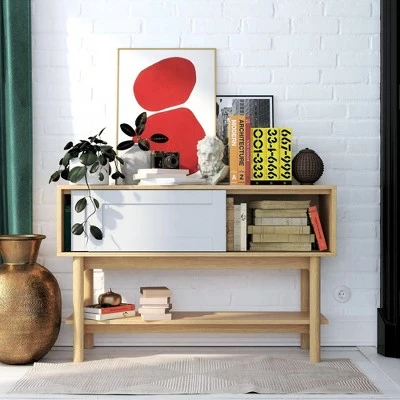 Room & Joy Wallie Wood Console Living Room Furniture Light Ash/Soft Gray - Room & Joy 4 Room & Joy Wallie Wood Console Living Room Furniture Light Ash/Soft Gray - Room & Joy - Image 2