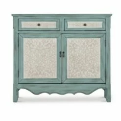 Duncan Cabinet Console Table Antique Blue - Powell Company