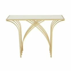 Metal and Mirror Art Deco Console Table Gold - Olivia & May -Console Tables Sales unnamed file 3874