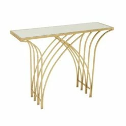 Metal and Mirror Art Deco Console Table Gold - Olivia & May -Console Tables Sales unnamed file 3875