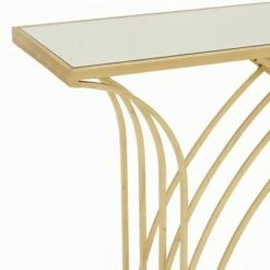 Metal and Mirror Art Deco Console Table Gold - Olivia & May -Console Tables Sales unnamed file 3876