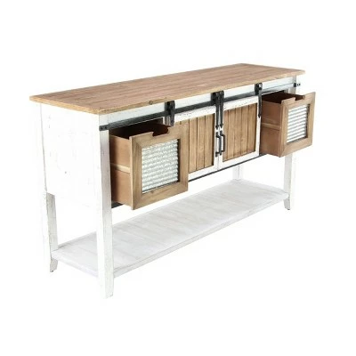 Olivia & May Farmhouse Storage Console Table Brown - Olivia & May 4 Olivia & May Farmhouse Storage Console Table Brown - Olivia & May - Image 2