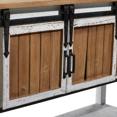 Olivia & May Farmhouse Storage Console Table Brown - Olivia & May 8 Olivia & May Farmhouse Storage Console Table Brown - Olivia & May - Image 6