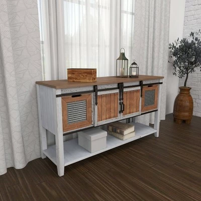 Olivia & May Farmhouse Storage Console Table Brown - Olivia & May 13 Olivia & May Farmhouse Storage Console Table Brown - Olivia & May - Image 11