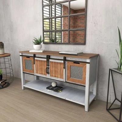 Olivia & May Farmhouse Storage Console Table Brown - Olivia & May 15 Olivia & May Farmhouse Storage Console Table Brown - Olivia & May - Image 13