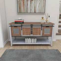 Olivia & May Farmhouse Storage Console Table Brown - Olivia & May 47 Olivia & May Farmhouse Storage Console Table Brown - Olivia & May -Console Tables Sales unnamed file 3917