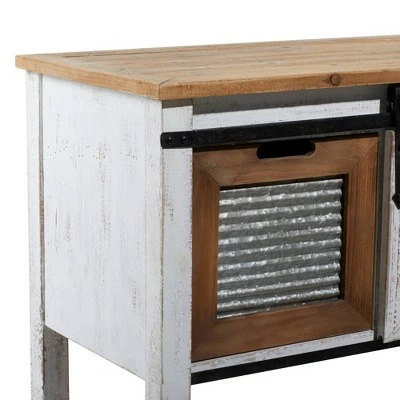 Olivia & May Farmhouse Storage Console Table Brown - Olivia & May 26 Olivia & May Farmhouse Storage Console Table Brown - Olivia & May - Image 24