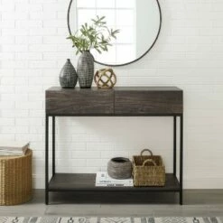 Jacobsen Console Table Brown/Charcoal - Crosley 21 Jacobsen Console Table Brown/Charcoal - Crosley -Console Tables Sales unnamed file 3961