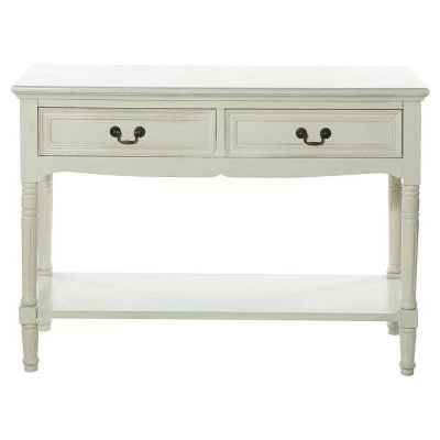 Wood Traditional 2 Drawer Console Table Antique Ivory - Olivia & May 7 Wood Traditional 2 Drawer Console Table Antique Ivory - Olivia & May - Image 5