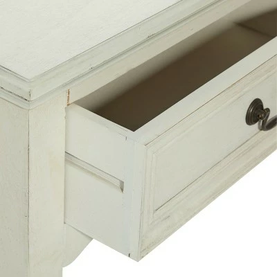Wood Traditional 2 Drawer Console Table Antique Ivory - Olivia & May 10 Wood Traditional 2 Drawer Console Table Antique Ivory - Olivia & May - Image 8