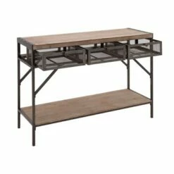 Olivia & May Industrial Console Table with Screen Drawers Brown - Olivia & May 10 Olivia & May Industrial Console Table with Screen Drawers Brown - Olivia & May -Console Tables Sales unnamed file 3984