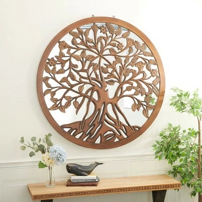 Olivia & May Industrial Wood Console Table Brown - Olivia & May 3 Olivia & May Industrial Wood Console Table Brown - Olivia & May