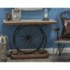 Olivia & May Industrial Wheel Console Table Brown - Olivia & May 1 Olivia & May Industrial Wheel Console Table Brown - Olivia & May -Console Tables Sales unnamed file 3999