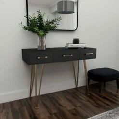 Olivia & May Modern 3 Drawer Console Table Black - Olivia & May 20 Olivia & May Modern 3 Drawer Console Table Black - Olivia & May -Console Tables Sales unnamed file 4058